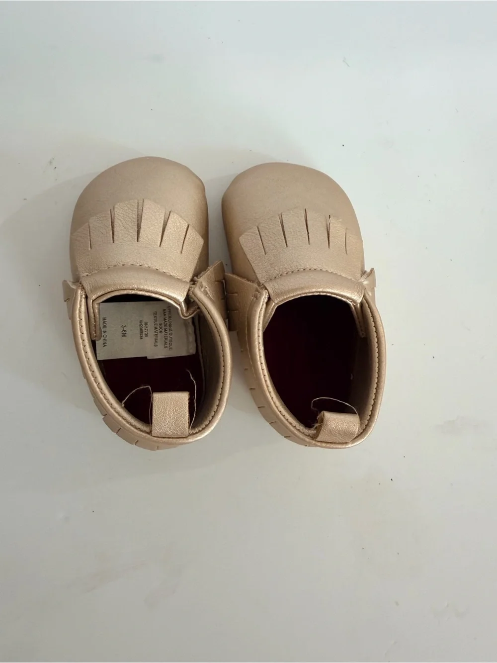 Baby Fringe Moccasins - Gold Crib Shoe